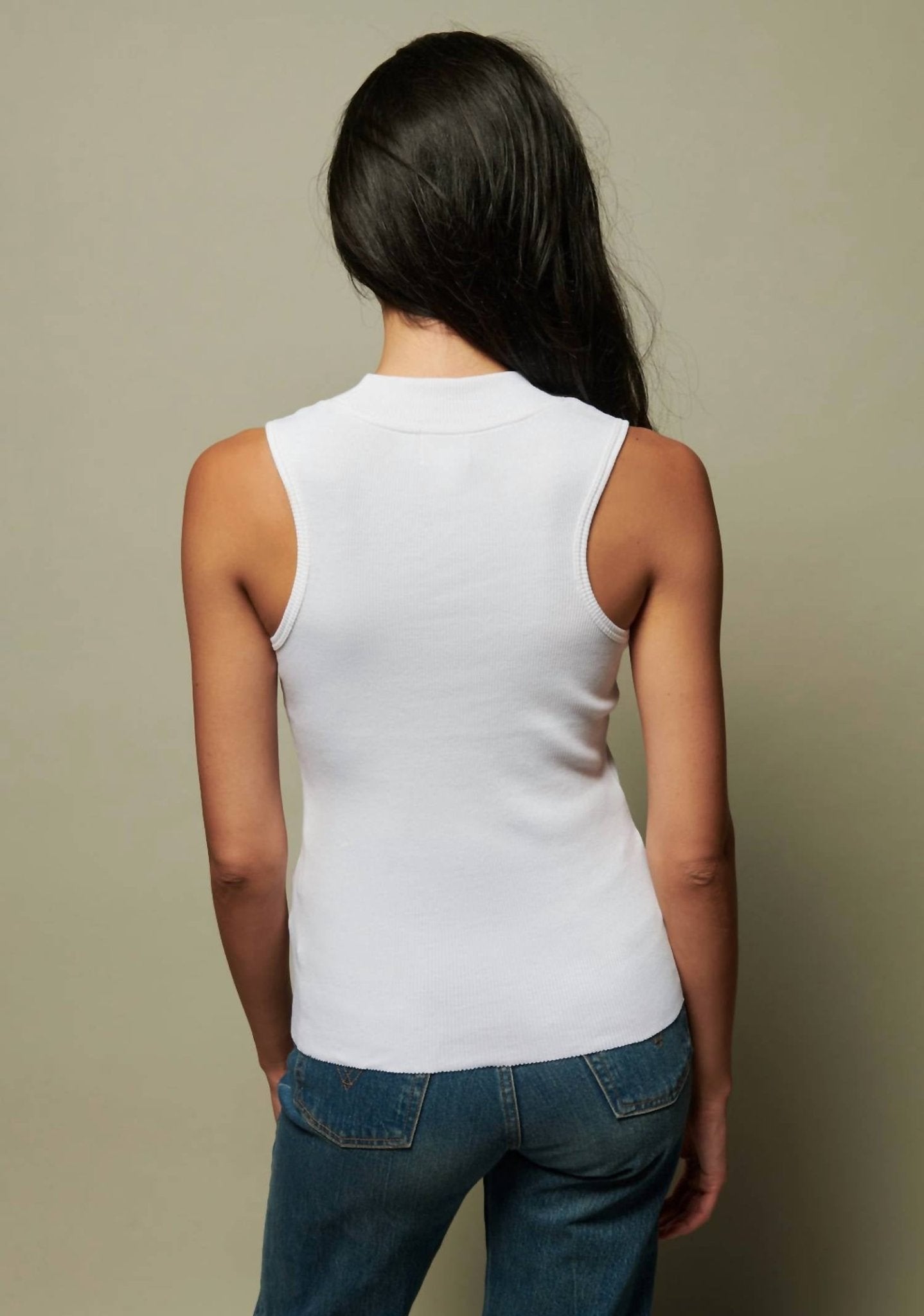 Nation Ltd - Joan Mock Neck Tank Top - clothing - cotton - blend - solid