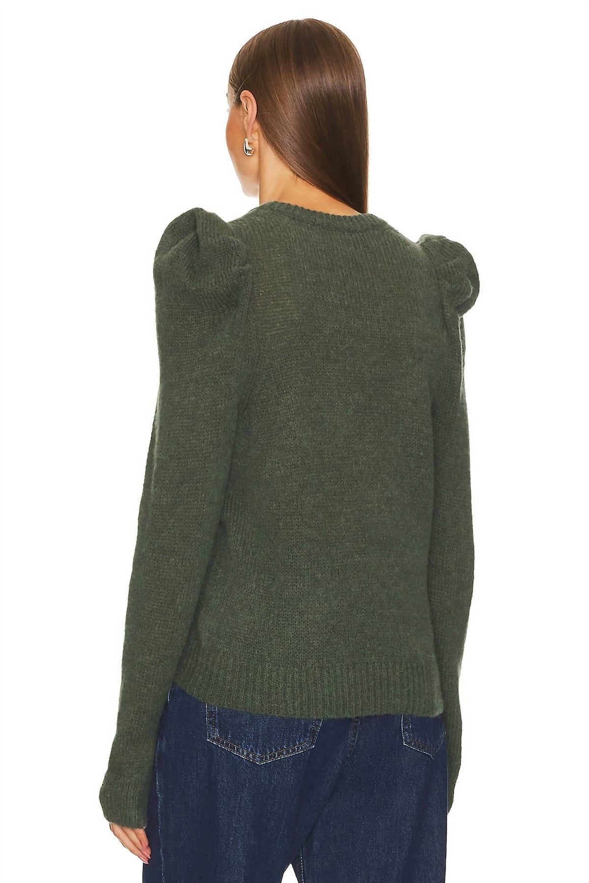 Nation Ltd - Lara Puff Shoulder V-neck Pullover