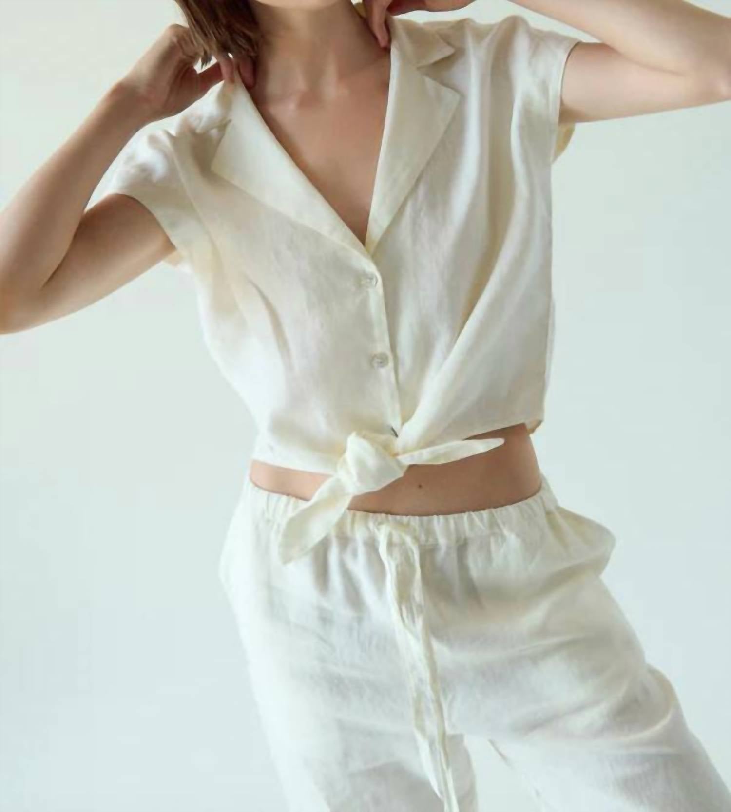 Nation Ltd - Noemi Tie V - neck Blouse - blouses - clothing - shirts