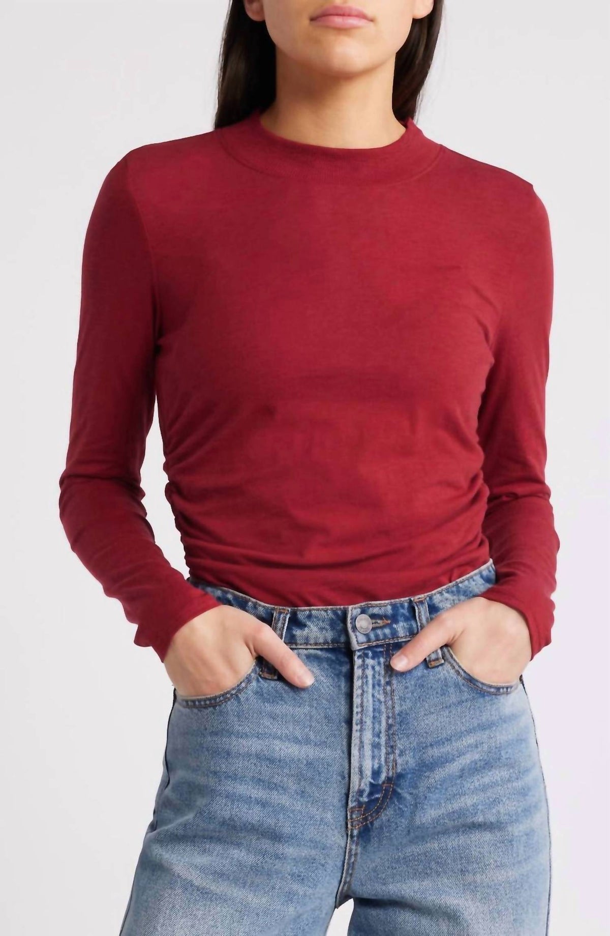 Nation Ltd - Rita Mock Neck Long Sleeve Top