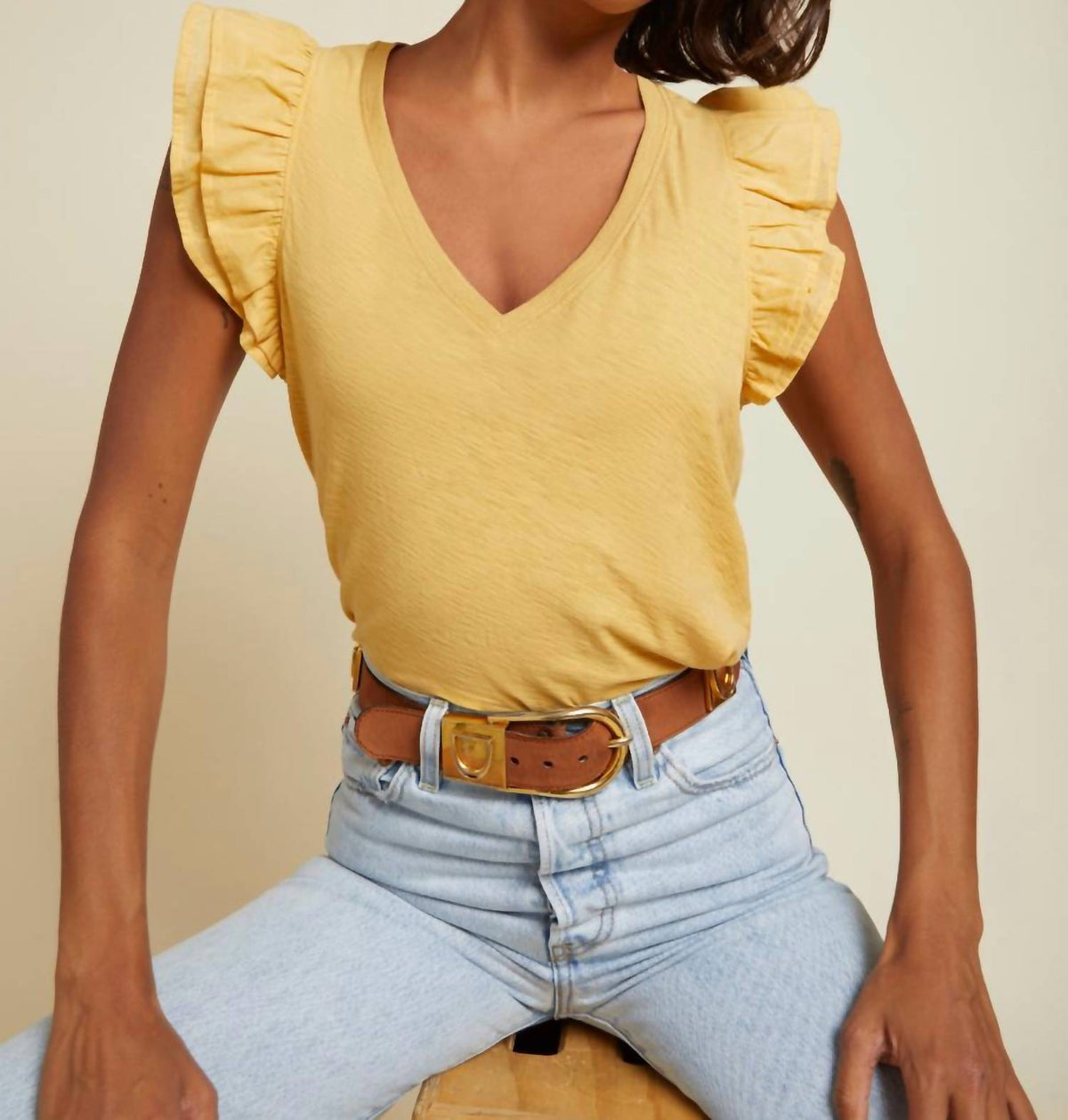 Nation Ltd - Rylan Contrast Ruffle Top