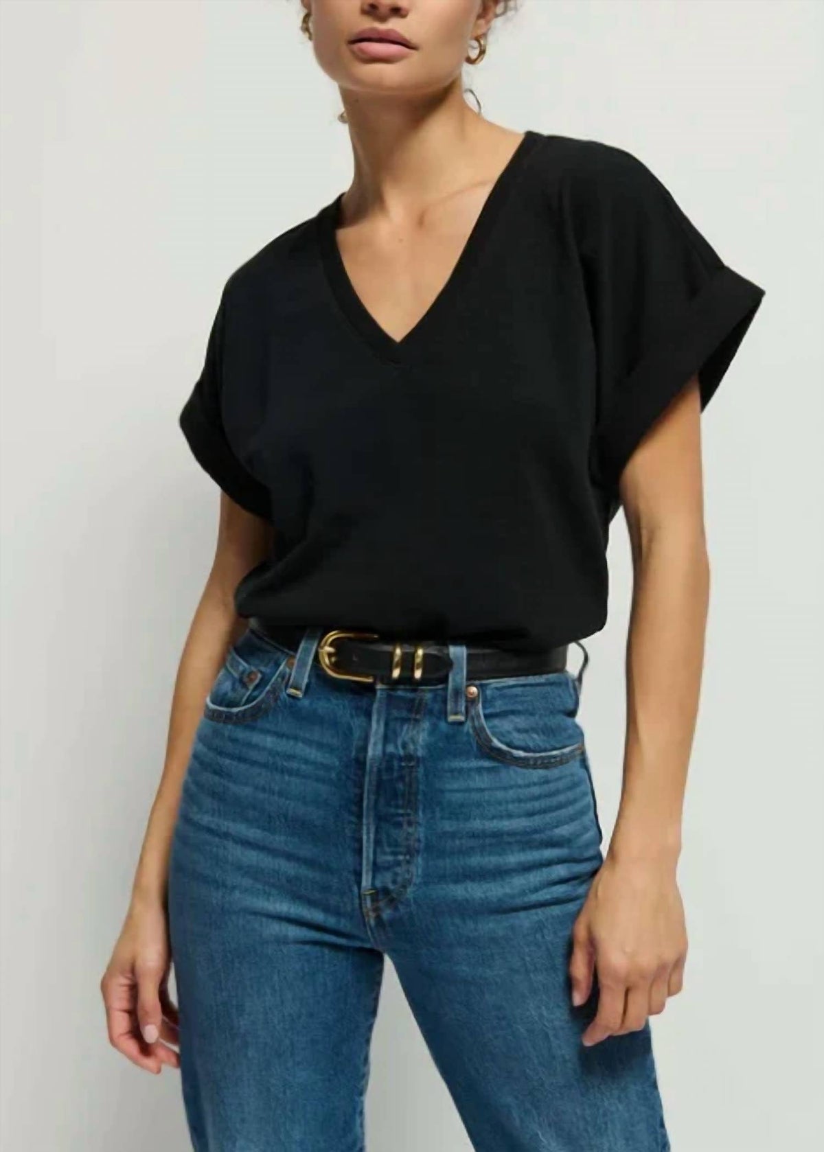 Nation Ltd - Stevie Cuffed V-neck Top