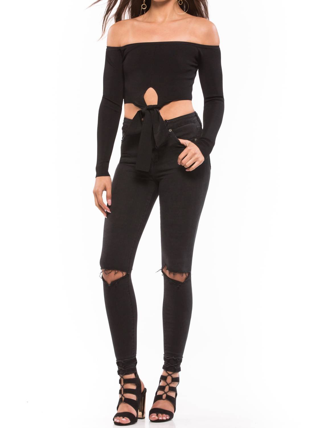 Nbd - Women's Effie Top - black - clothing - shirts