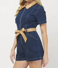 Needii - Leather & Denim Romper