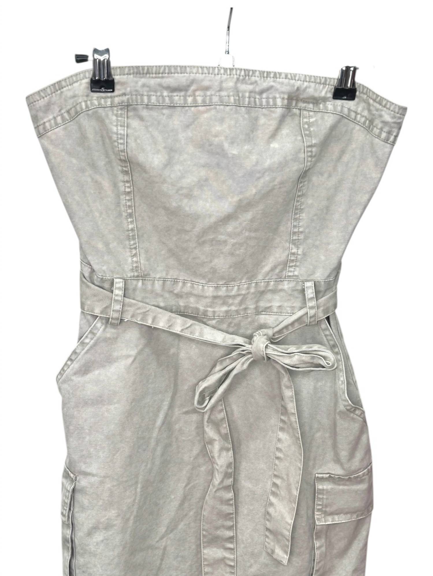 Needii - Women's Garment Washed Cargo Mini Dress - clothing - dresses - grey