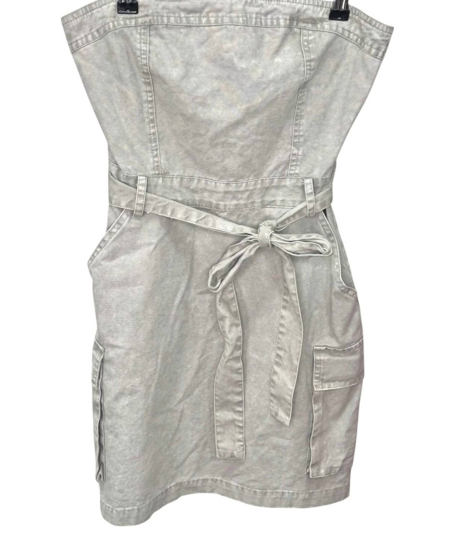 Needii - Women's Garment Washed Cargo Mini Dress - clothing - dresses - grey