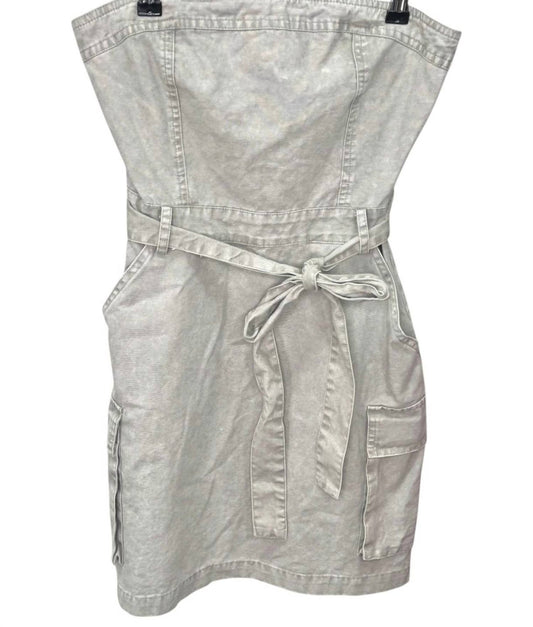 Needii - Women's Garment Washed Cargo Mini Dress - clothing - dresses - grey