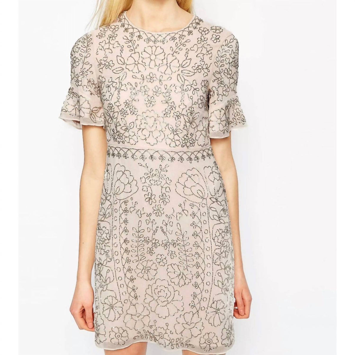 Needle & Thread - Linear Motif Embellished Shift Dress