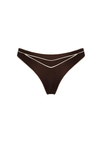 Nelblu - Amanecer High Cut Cheeky Bikini Bottom - bikinis - brown - clothing
