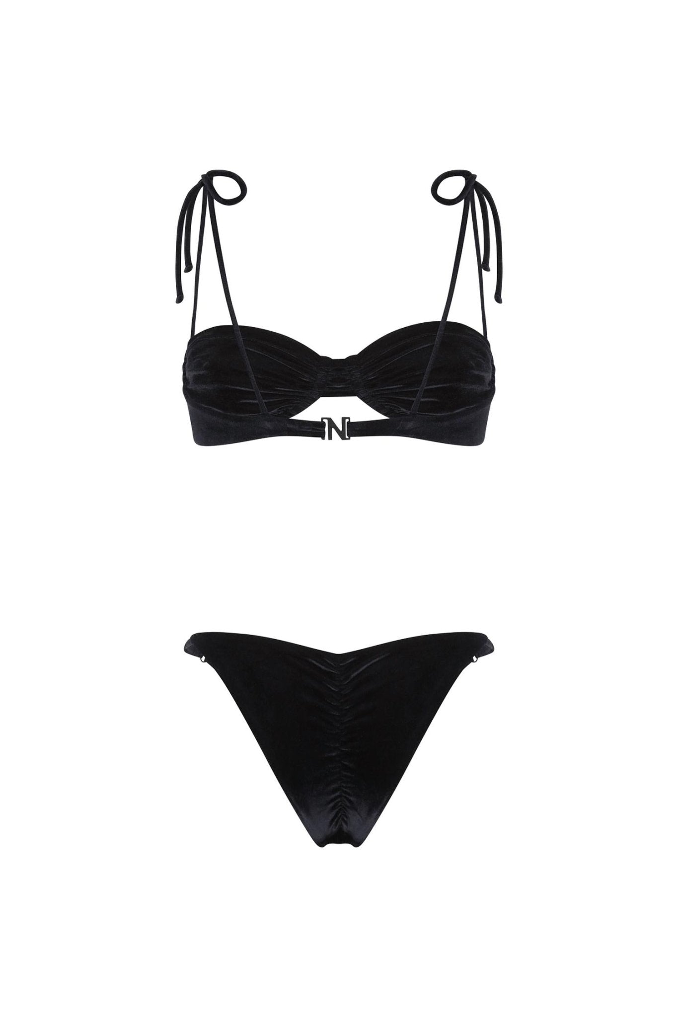 Nelblu - Esencia Brassiere - like Bikini Top And Bottom Set - bikinis - black - clothing