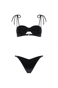 Nelblu - Esencia Brassiere - like Bikini Top And Bottom Set - bikinis - black - clothing
