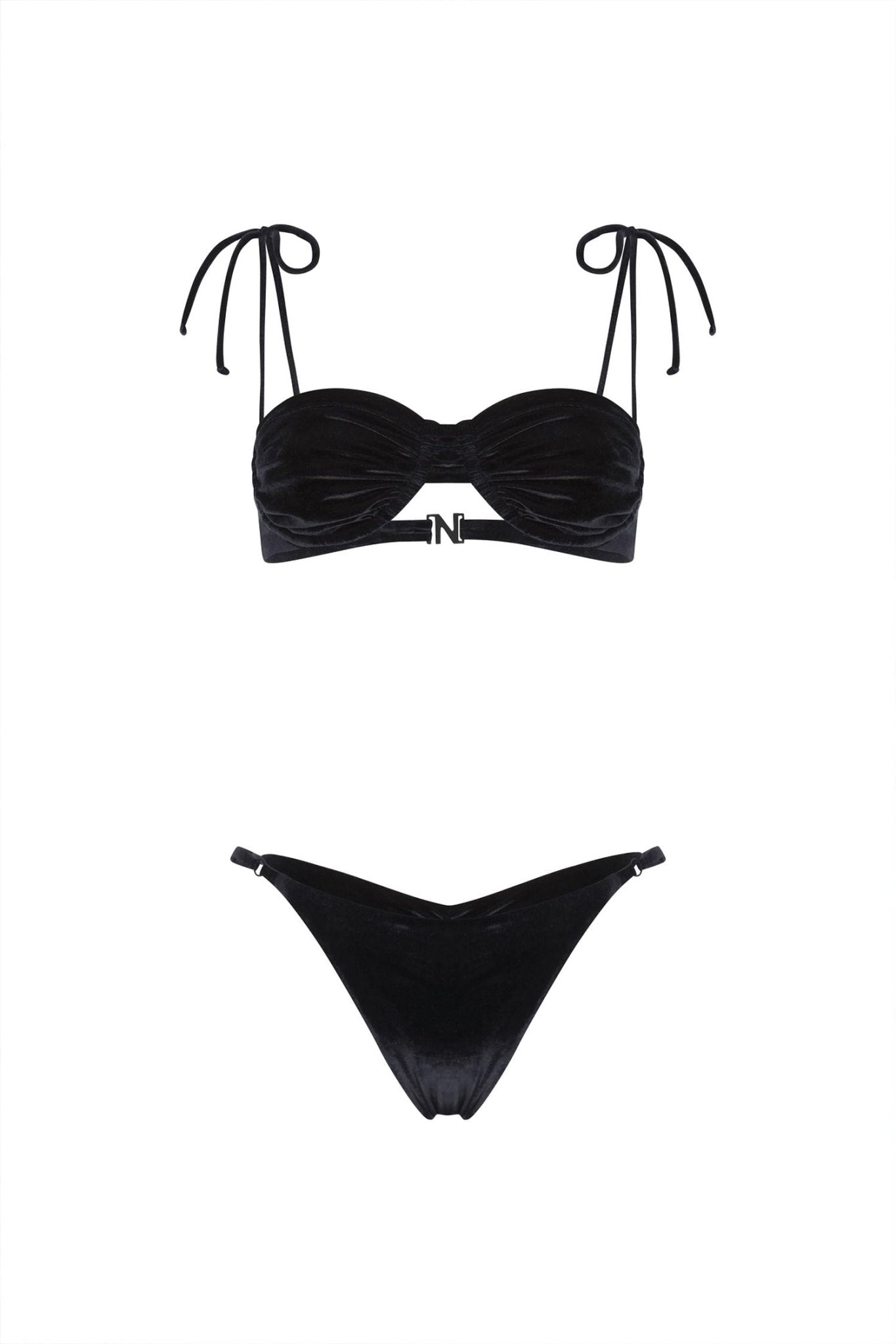 Nelblu - Esencia Brassiere - like Bikini Top And Bottom Set - bikinis - black - clothing