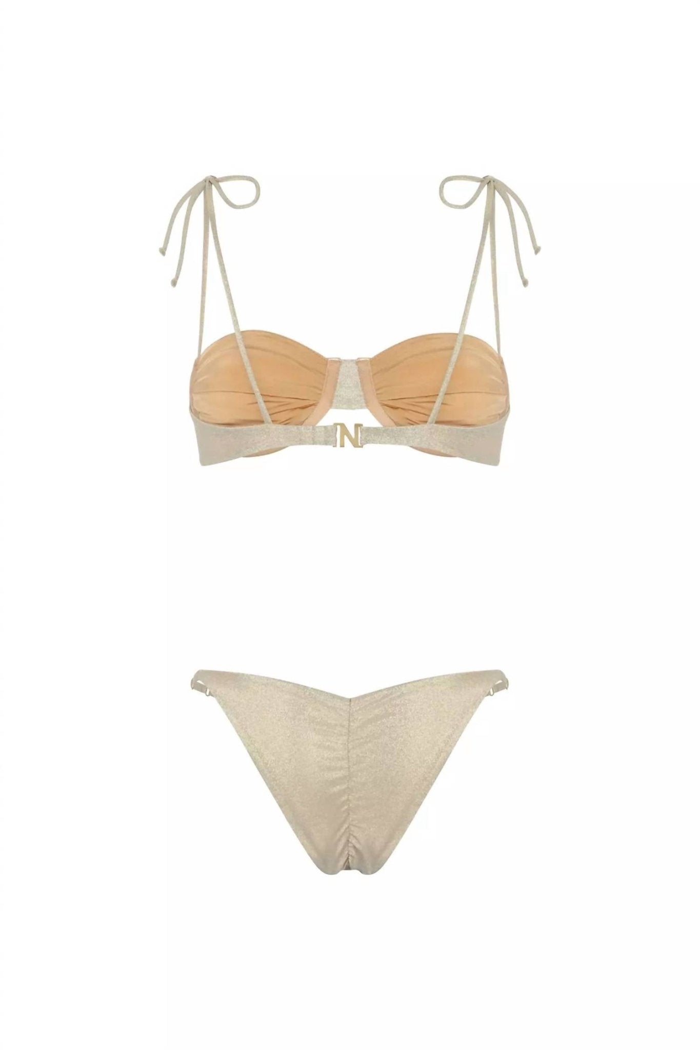 Nelblu - Esencia Two Piece Bikini Set - beige - bikinis - clothing