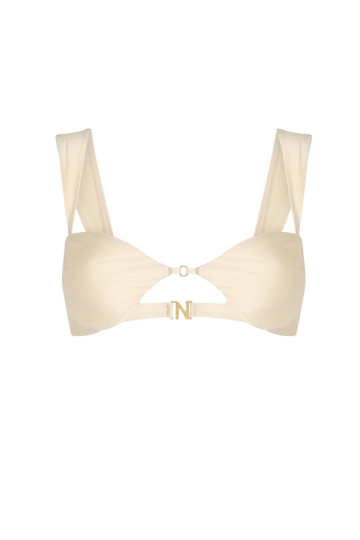 Nelblu - Flora Balconette Bikini Top - beige - bikinis - clothing