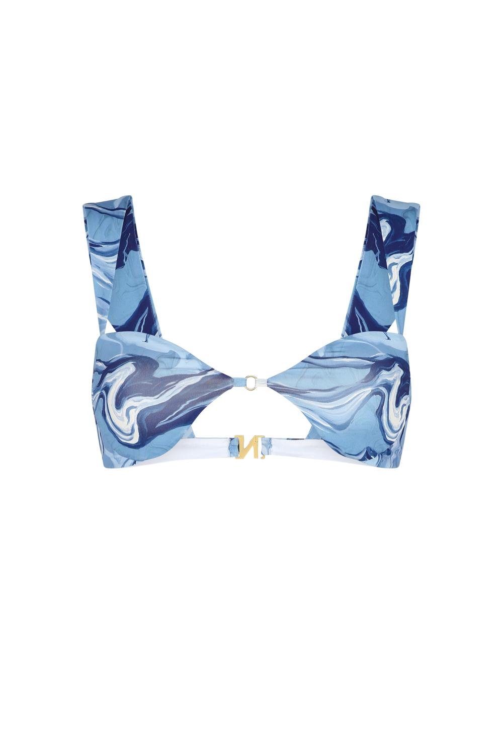 Nelblu - Flora Balconette Bikini Top - bikinis - blue - clothing
