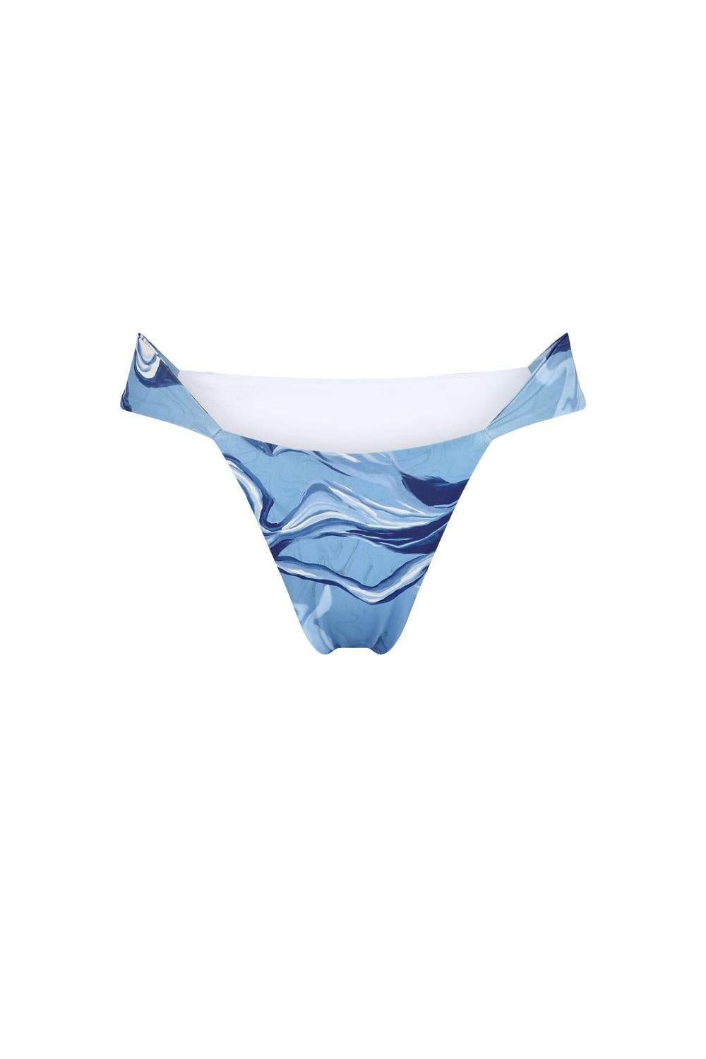 Nelblu - Flora Wide Strap Bikini Bottom - bikinis - blue - clothing
