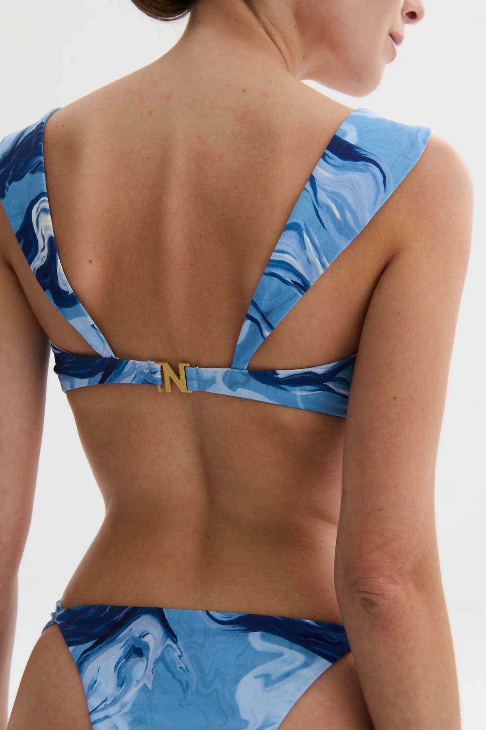 Nelblu - Flora Wide Strap Bikini Bottom - bikinis - blue - clothing