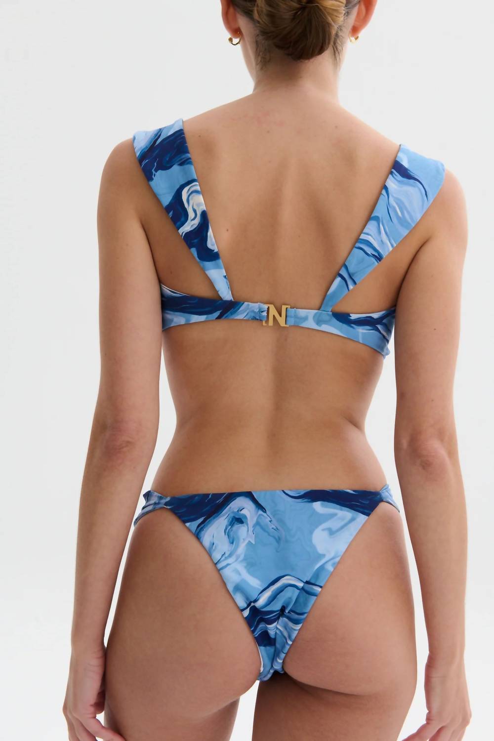Nelblu - Flora Wide Strap Bikini Bottom - bikinis - blue - clothing