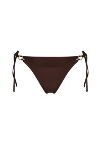 Nelblu - Petalo Side Tie Cheeky Bikini Bottom - bikinis - brown - clothing