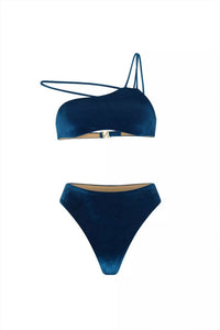 Nelblu - Rocio Asymmetrical Bikini Set - bikinis - blue - clothing