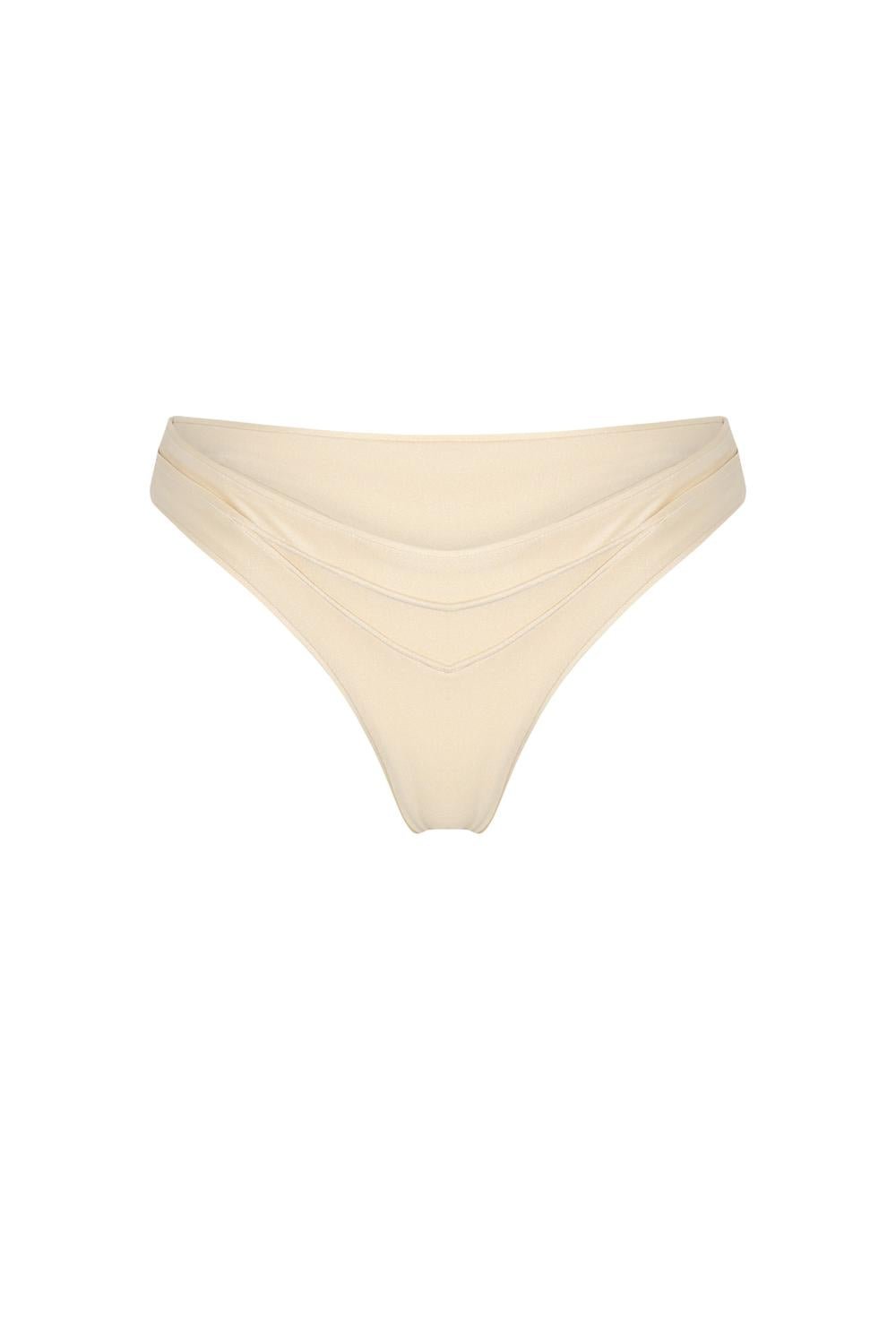 Nelblu - Women's Amanecer High Cut Cheeky Bikini Bottom - beige - bikinis - clothing