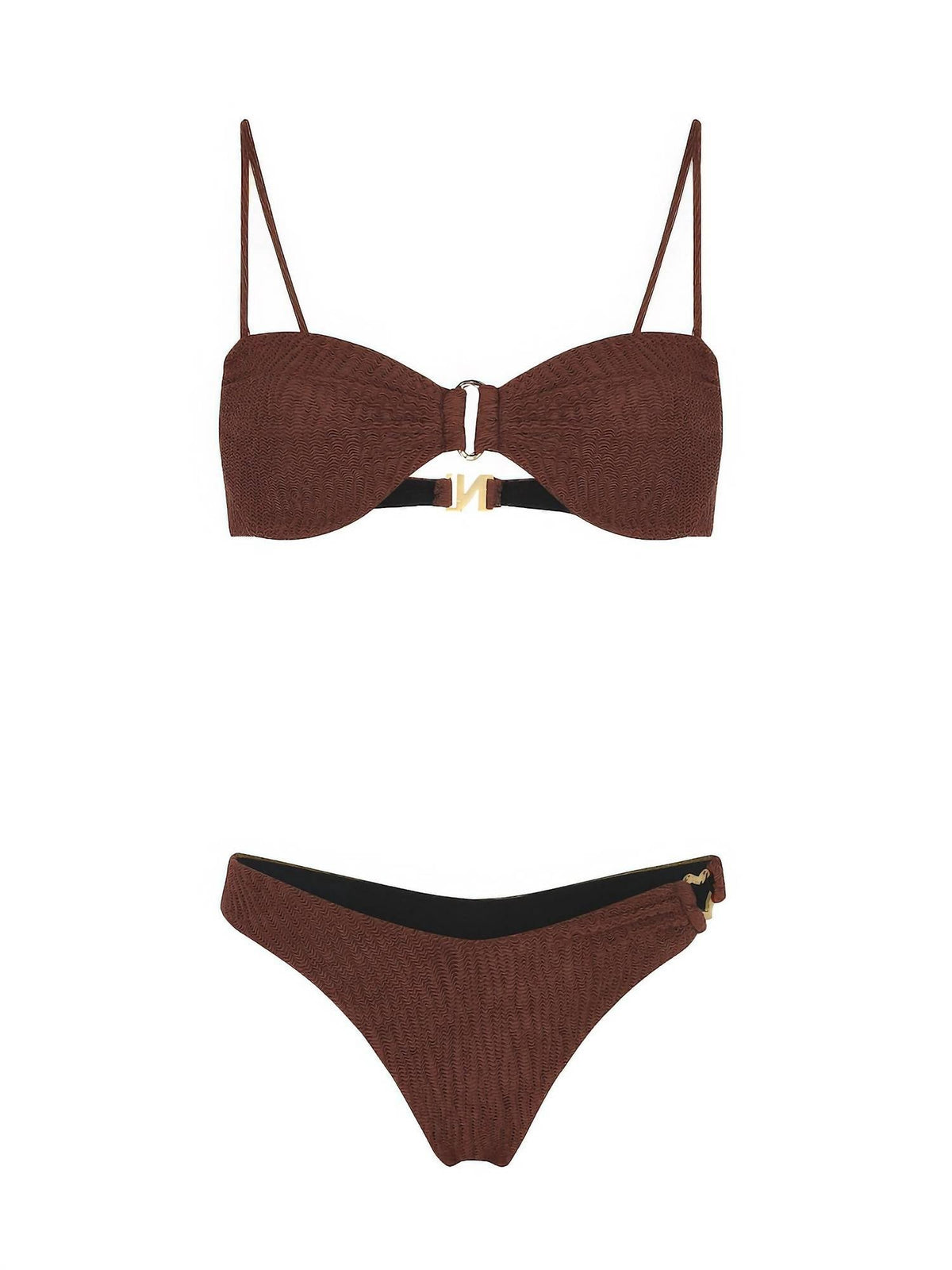 Nelblu - Women's Ondas Crinkle Bandeau Bikini Top