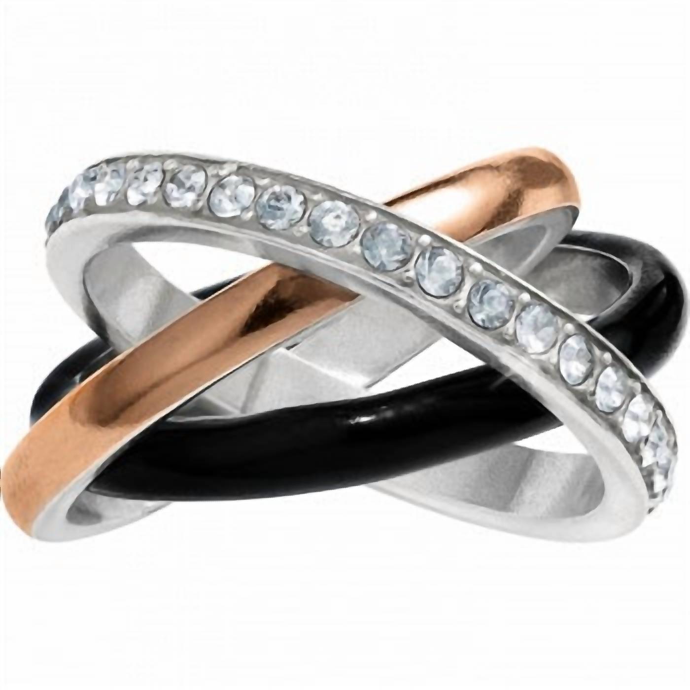 Brighton Neptune's Trio Ring in silver black gold - women's jewelry