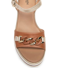 Nerogiardini - Women's Chain Ankle Strap Platform Wedge
