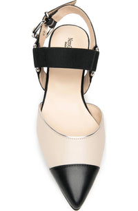 Nerogiardini - Women's Bicolor Cap Toe Slingback Flats