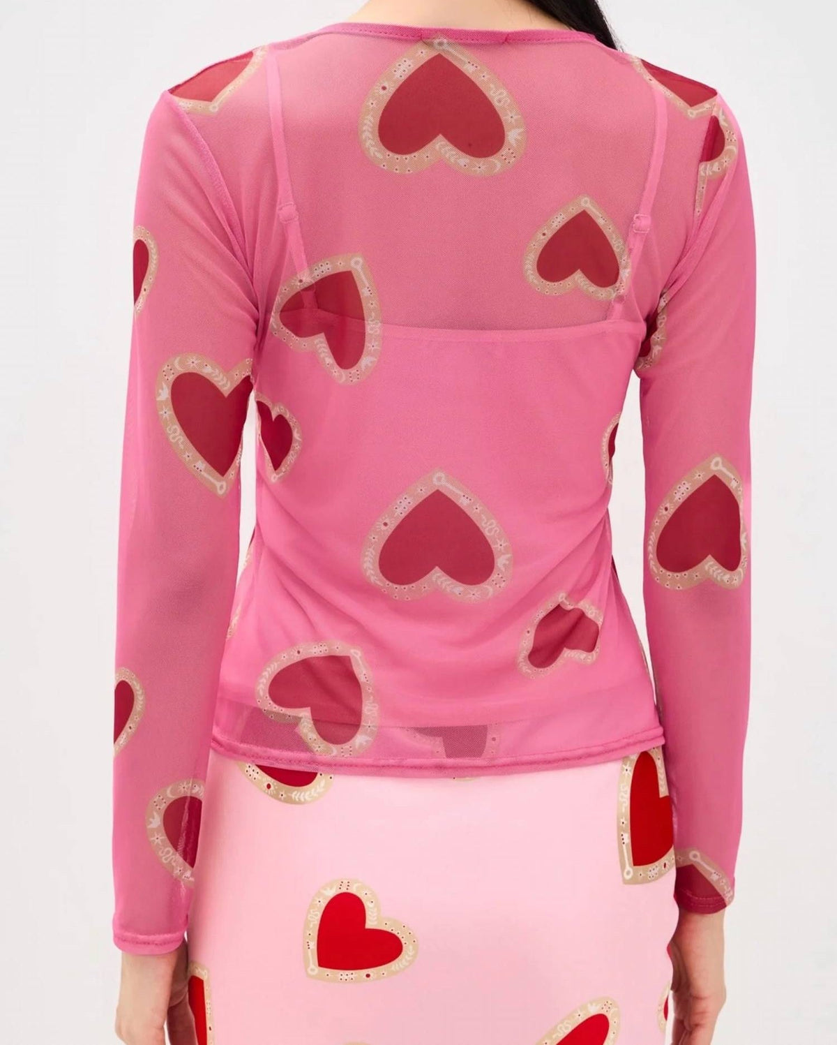 Never Fully Dressed - Hearts Mesh Top