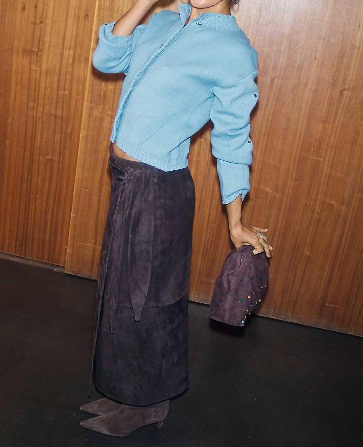 Never Fully Dressed - Suede Wrap Skirt