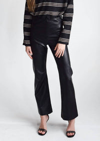 Never A Wallflower - Faux Leather Pull On Pants