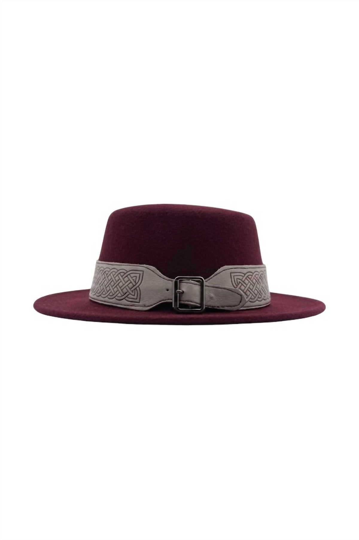 Nf - Women's Woolen Belted Fedora Hat