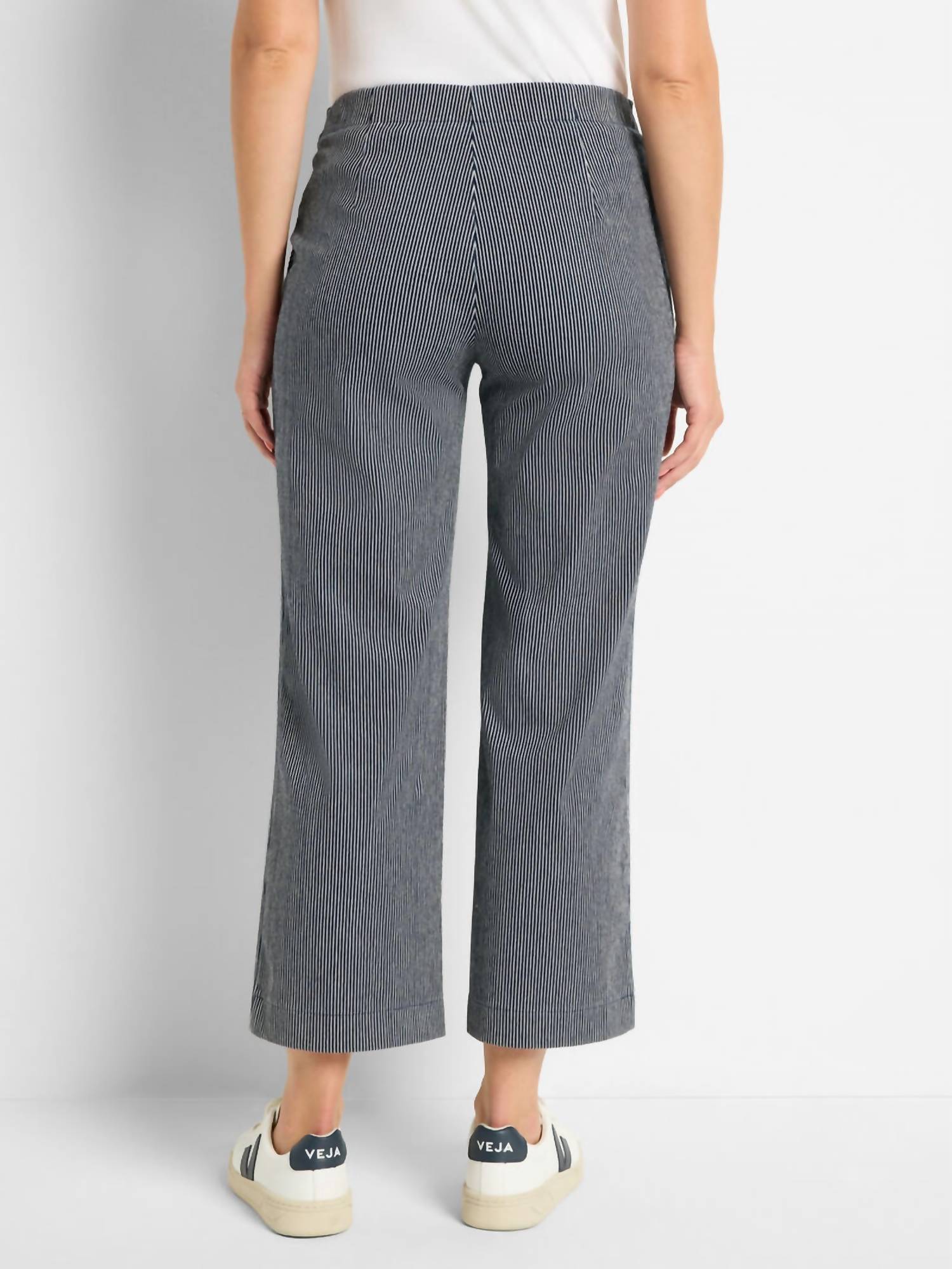 Nic + Zoe - All Day Stripe Wide - leg Jean - blue - clothing - cotton - blend