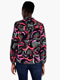 Nic + Zoe - Doodle Sleeve Blouse - blouses - clothing - geometric
