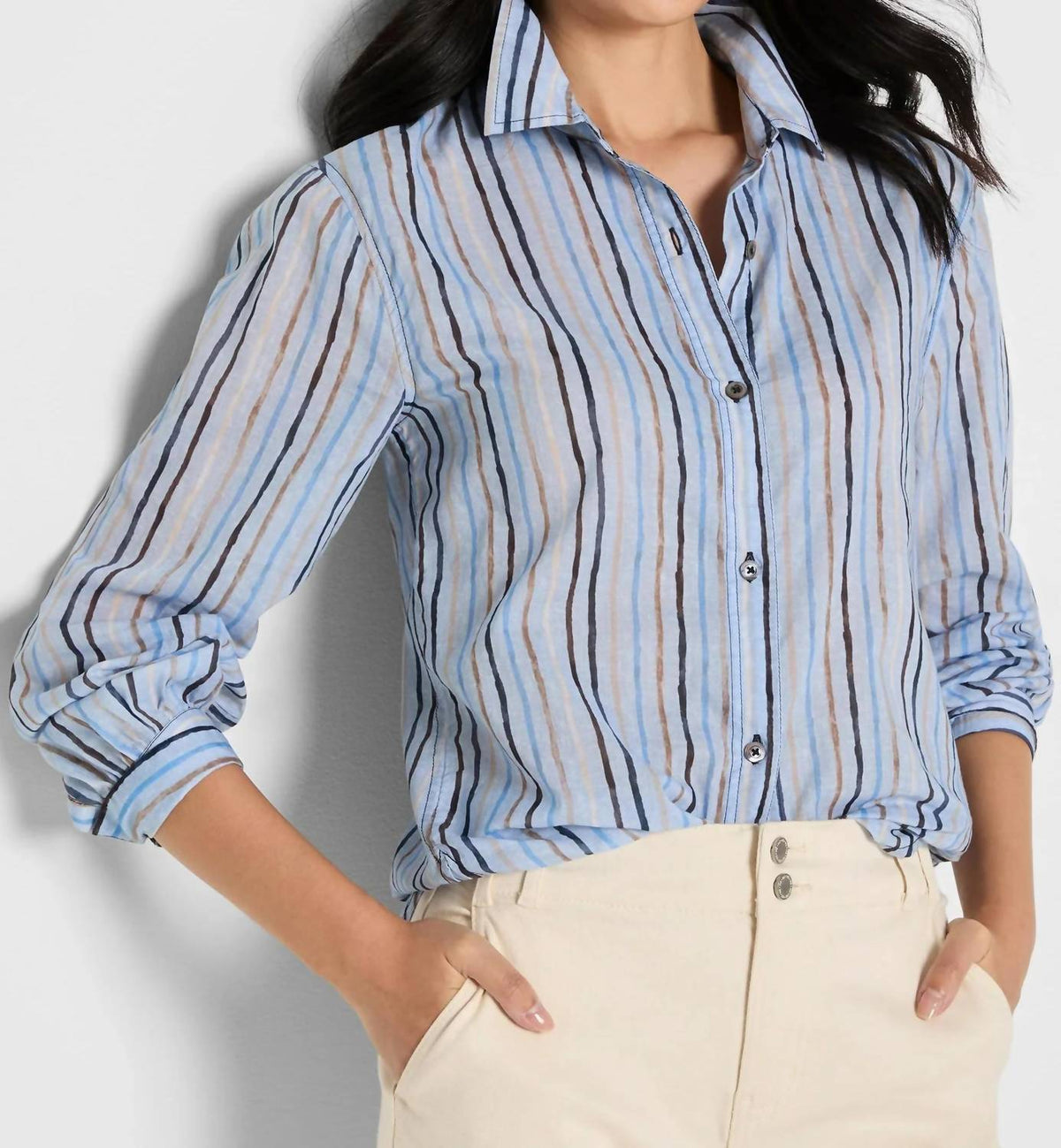 Nic + Zoe - Drifty Painted Stripe Shirt