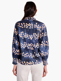 Nic + Zoe - Firefly Glow Top - animal - blouses - blue