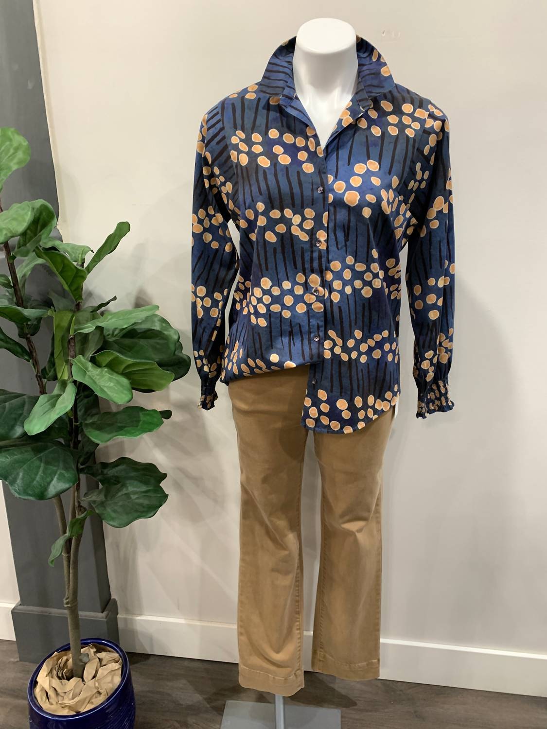 Nic + Zoe - Firefly Glow Top - animal - blouses - blue