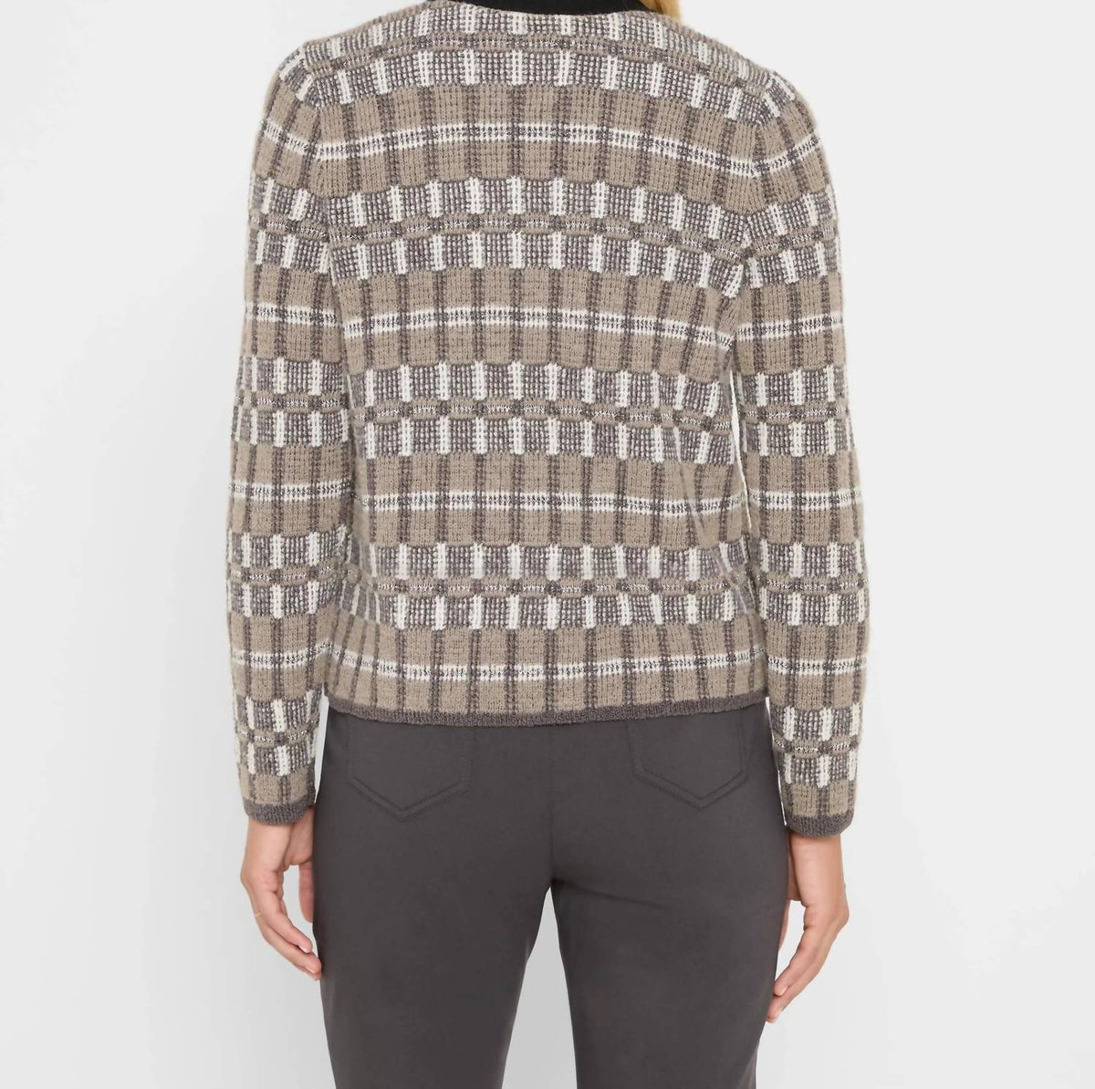 Nic + Zoe - Grayson Grid Mix Sweater Cardigan