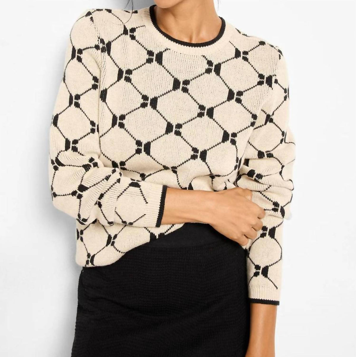 Nic + Zoe - Long Sleeve Geo Sweater
