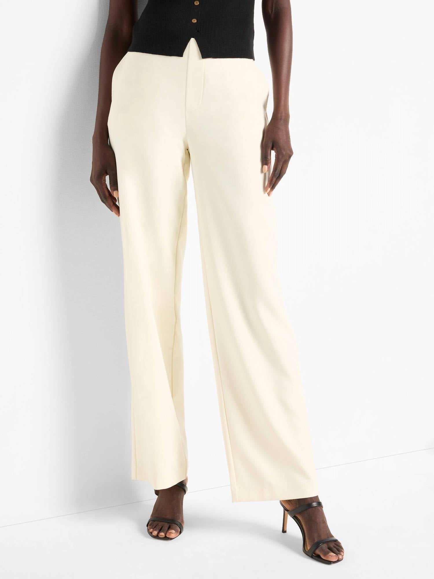 Nic + Zoe - Stretch Suiting Lenox Wide Pants - beige - clothing - pants