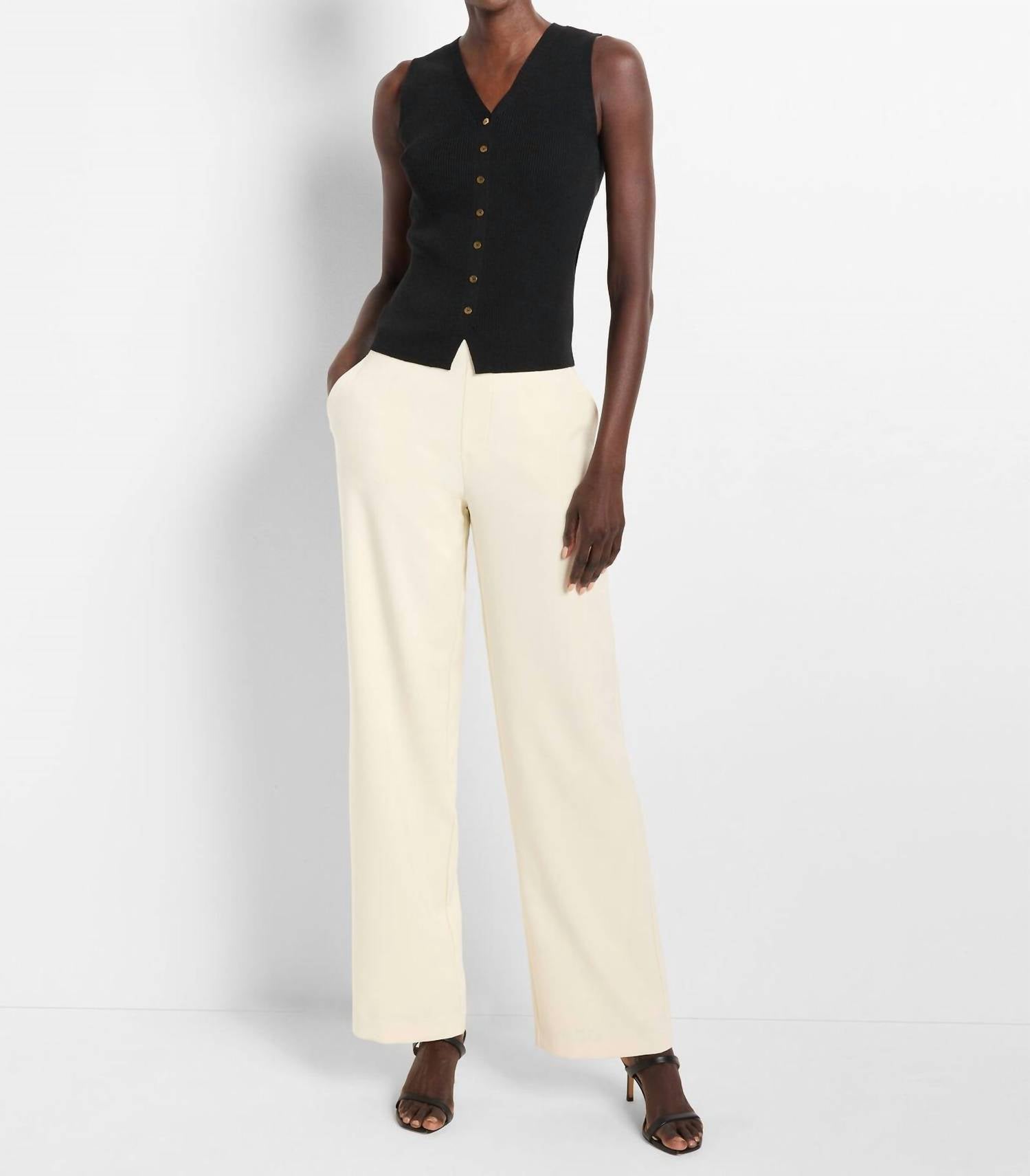 Nic + Zoe - Stretch Suiting Lenox Wide Pants - beige - clothing - pants