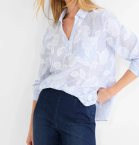 Nic + Zoe - STRIPED JAQUARD TOP