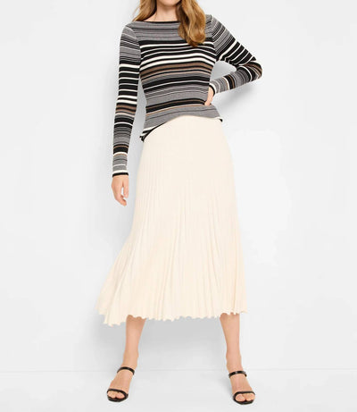 Nic + Zoe - Striped Ribed Sweater Tee