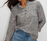 Nic + Zoe - Sun Speckle Ruffle Neck Top