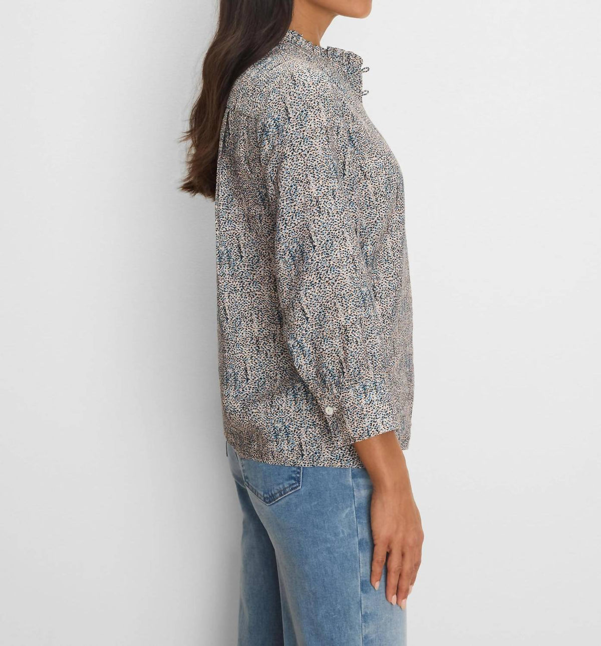 Nic + Zoe - Sun Speckle Ruffle Neck Top