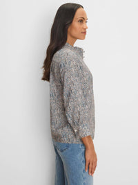 Nic + Zoe - Sun Speckle Ruffle Neck Top