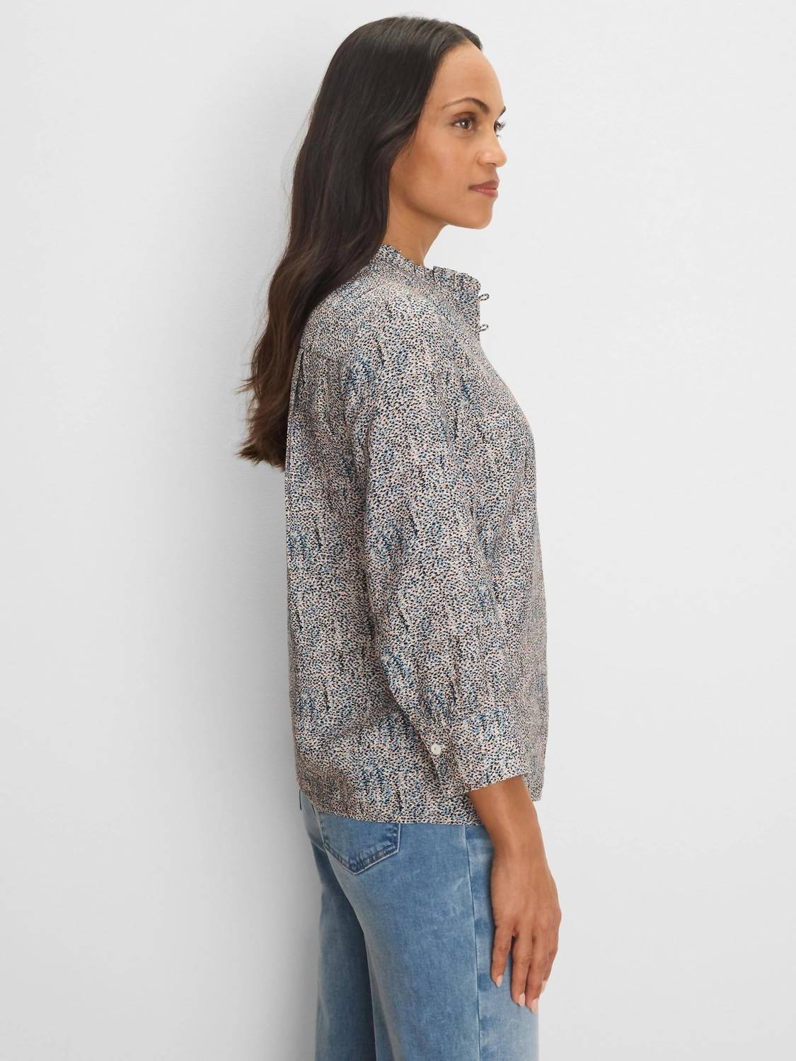 Nic + Zoe - Sun Speckle Ruffle Neck Top