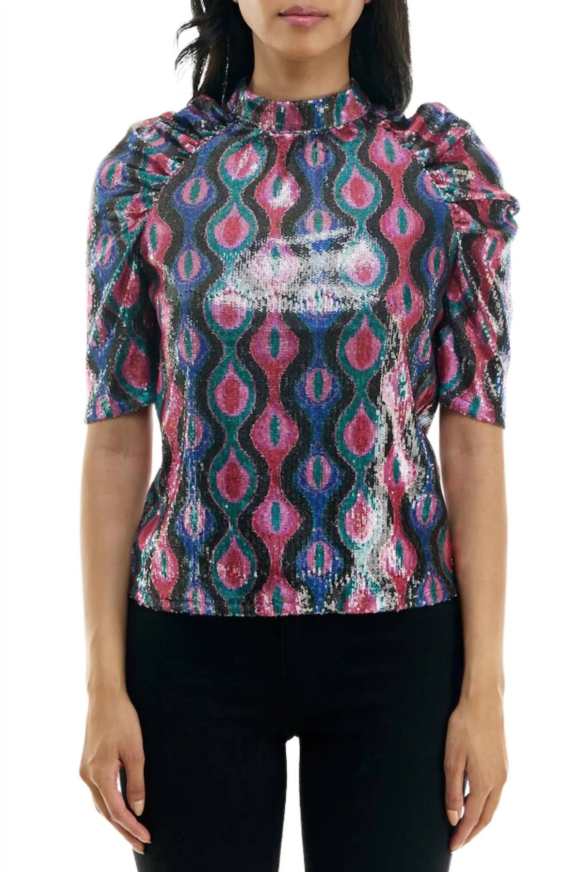 Nicole Miller - All Over Sequin Top