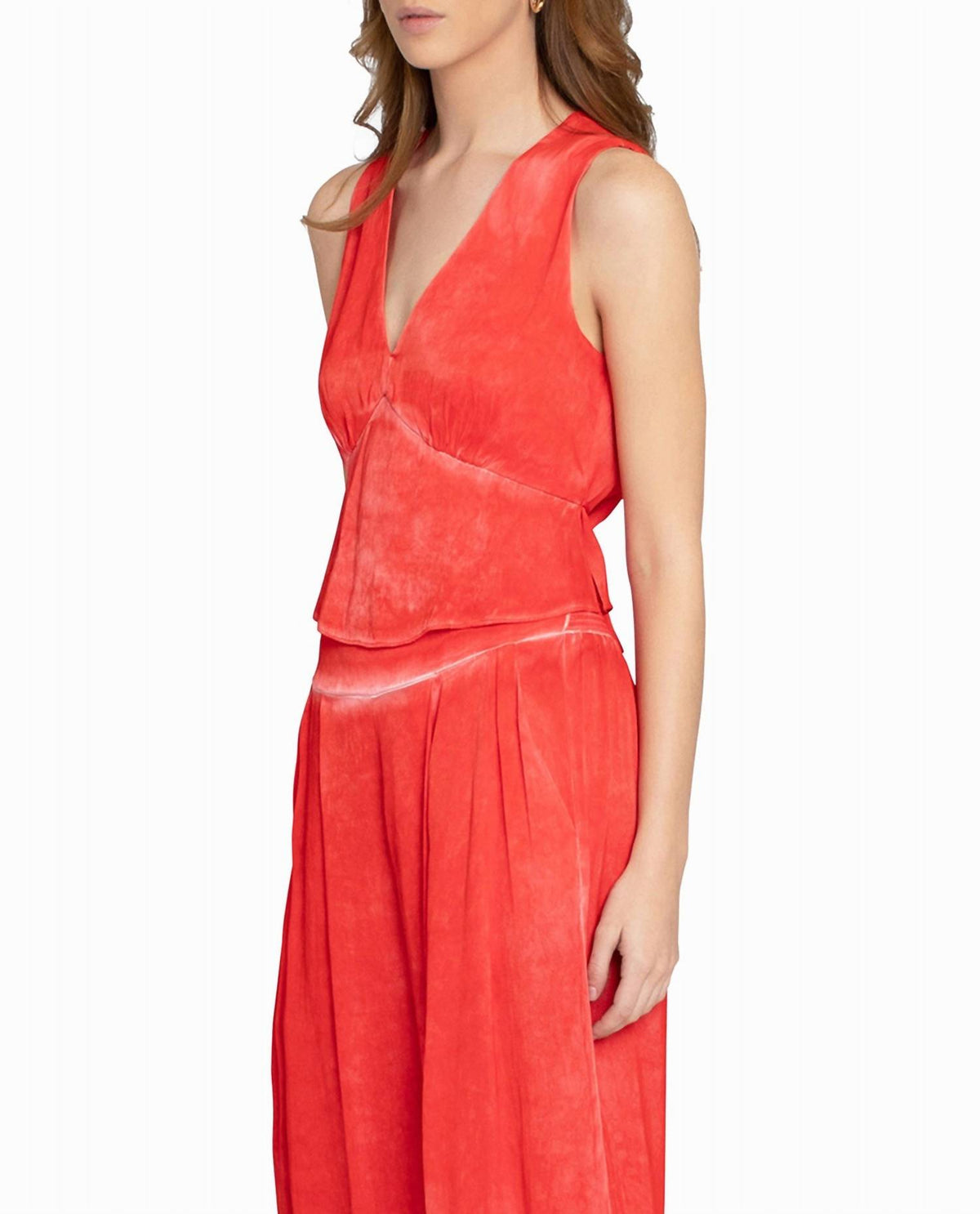Nicole Miller - Garment Dyed V-Neck Top